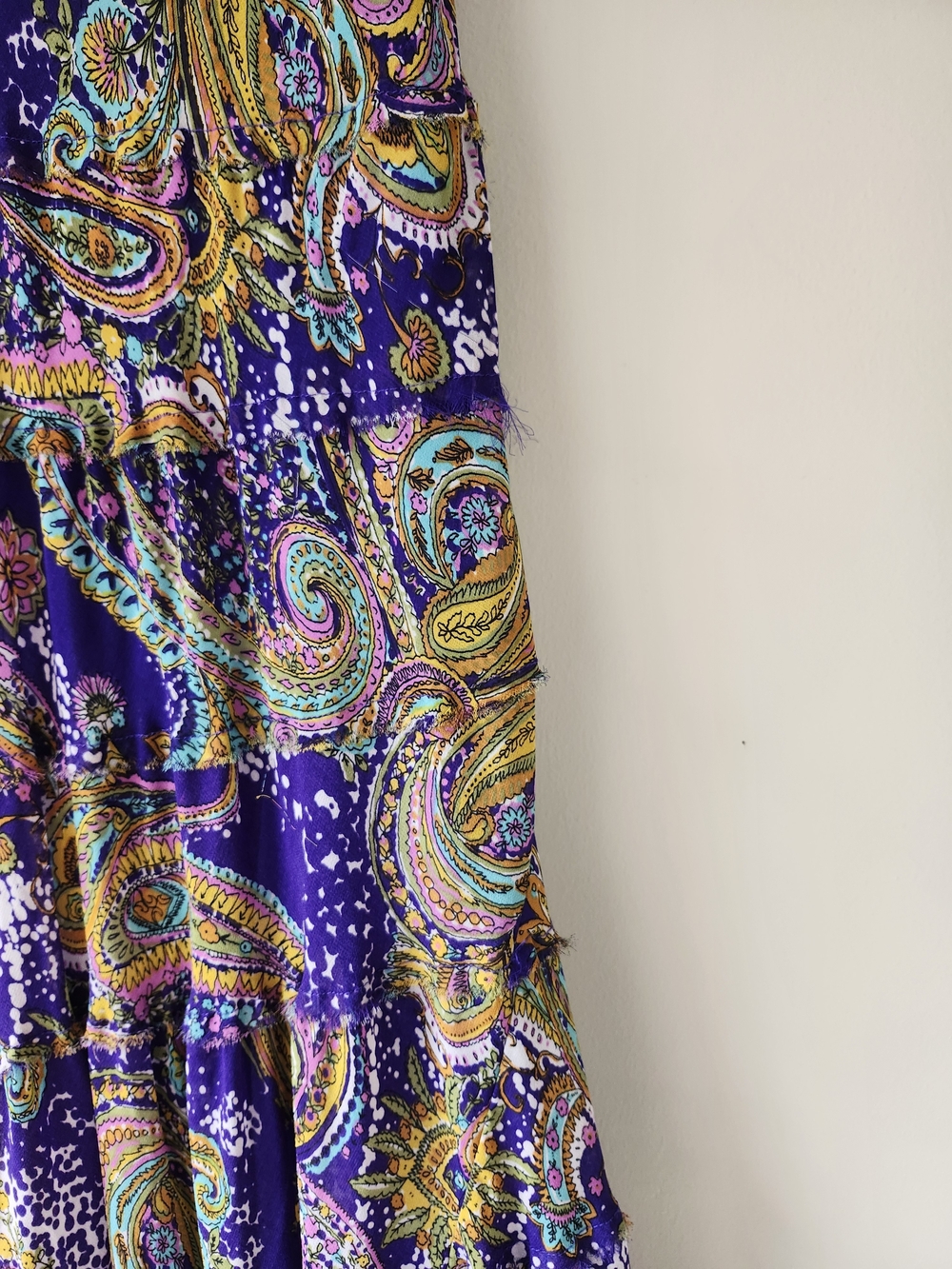 Vibrant Purple Paisley Tiered Maxi Dress - Picture 6 of 8
